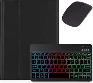 kaidisen Backlit Keyboard for Galaxy Tab S9 11 inch/Tab S9 FE 10.9 inch/Tab S8 11 inch/Tab S7 11" Keyboard Case with Mouse, Detachable Backlight Color Keyboard Case,Black+Black