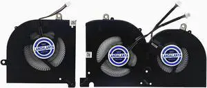 LANDALANYA Replacement New CPU and GPU Cooling Fan for MSI GS76 Stealth GS76 11UE GS76 11UG GS76 11UH GS76 11UK GS76 11UM WS76 MS-17M1 11UE-623-479NL Series 17M1-CPU-4P 17M1-G-CW-4P DC5V 1A Fan