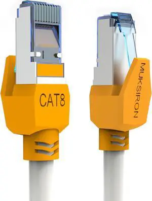 Cat 8 Ethernet Cable 50ft, 26AWG 40Gbps 2000Mhz High Speed Cat8 LAN Network Cable Internet Patch Cord with Gold Plated RJ45 Connector, Weatherproof UV Resistant for Gaming/Router,Outdoor&Indoor