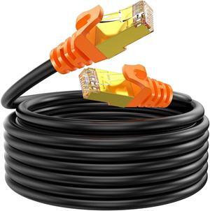 NC XQIN Cat 7 Outdoor Ethernet Cable 150 ft, CAT 7 Heavy Duty Double Shielded Ethernet Patch Cable Waterproof Ethernet Cable for Ethernet Switch, IP Camera, POE and More Direct Burial Ethernet Cable