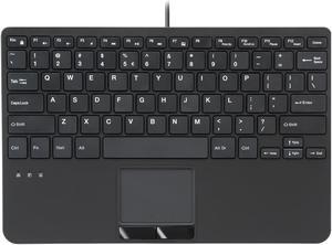 Perixx PERIBOARD-525 US, Wired Mini USB Keyboard with Touchpad - X Type Scissor Keys - 11.18x7.17x1.1 Inches - Build-in 2 USB Hubs - US English