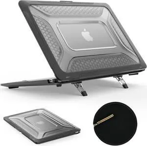 SEYMAC stock MacBook Pro 14 inch Case, Shock-Absorbing Protection Case with Folding Stand &Mouse Pad/Bag for MacBook Pro 14'' A2918 A2992 m3/ A2779 m2/ A2442 m1 2023/2022/2021 (Black)