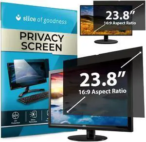 Slice of Goodness Computer Privacy Screen Filter for Widescreen Monitor - Anti-Glare, Blue Light Reduction, and Privacy Shield Protector - 23.8 Inch 16:9 Aspect Ratio