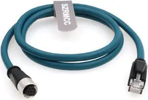 SZRMCC M12 Sensor Actuator Cable A Code 8 Pin Female to RJ45 Ethernet Cable Cat 6A High Flex Waterproof Network Cable for Industrial Automation Profibus DeviceNet (2m)