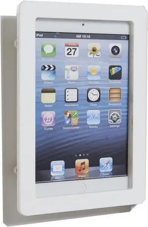 POS IN CLOUD TABcare White Acrylic Security Anti-Theft VESA Enclosure for iPad Mini 1/2/3 with Wall Mount Kit