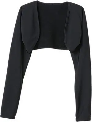 Terry Cycling Clothes for Women, Thermal Bike Bolero Shrug Open Front Arm Sleeves Warm Fleece Moisture Control Bike Accessory - Black, L-XL