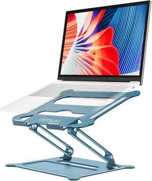 Urmust Laptop Notebook Stand Holder Adjustable Ultrabook Stand Riser Portable Compatible with Macbook Air Pro HP Dell XPS Lenovo All laptops 10-15.6"(Blue)