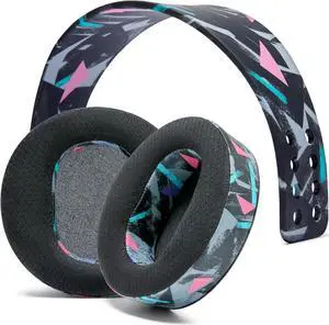 WC Earpad and Upgraded Silicone Headband Combo for Audeze Maxwell Headphones | Cooling Gel Earpads & Matching Design Headband for Epic Gaming | 90's Black