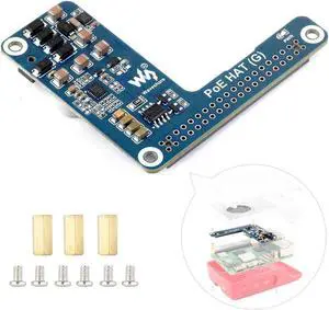 Waveshare PoE HAT (G), Compatible with Raspberry Pi 5, 5V 5A Output, Stable Performance, Supports 802.3af/At Network Standard, Power Over Ethernet HAT (G), Suitable for RPi 5 Official Case