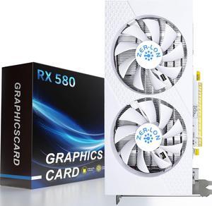 ZER-LON RX 580 8G Graphic Cards, Real 8GB 256Bit 2048SP GDDR5, Pc Gaming Video Card HDMI DP DVI-Output Gaming Gpu Card with Dual Fan for Office and PC Gaming White