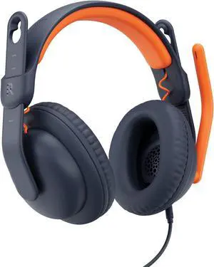 Logitech Zone Learn Over-Ear Wired Headsets for Learners, Comfortable and Adjustable fit for Kids, Replaceable Accessories, Mic, 3.5mm AUX for Windows/macOS/iPadOS/Android/Mobile