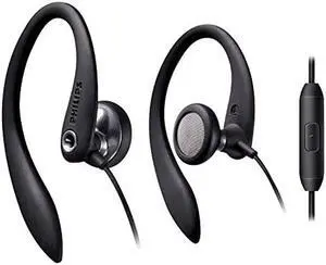 PHILIPS Over The Ear Sport Earbuds with Mic, Earphones for Sports, Running and Gym