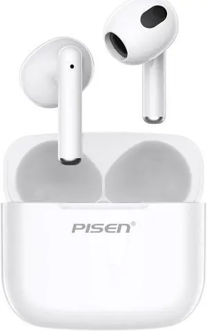 PISEN Wireless Earbuds in-Ear Headphones - P1 Bluetooth 5.3 Hi-Fi Stereo Ear Buds with Mic in-Ear Call, IPX5 Waterproof Bluetooth Sport Lightweight Earphones for Android iOS Phone TV Laptop, White