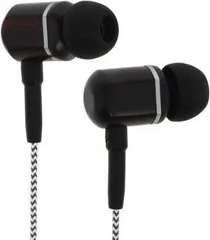 Symphonized MTRX 2.0 Premium Wired Earbuds - Wood in-Ear Headphones with Microphone & Volume Control, Noise Isolation - Corded Ear Buds for Android - Earphones for Computer & Laptop (Silver)