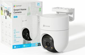 EZVIZ 2K+ Outdoor Camera Wired, 360deg PTZ WiFi Camera for Home Security, Outside Surveillance with AI Detection Auto-Tracking, Color Night Vision, Two-Way Talk, Waterproof, Alexa, 512GB | H8C 4MP