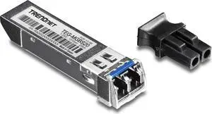 TRENDnet SFP Single Mode LC Module (20km/ 12.4 mi), TEG-MGBS20, Data Rates up to 1.25Gbps, 1310nm Single Mode, IEEE 802.3z Gigabit Ethernet, ANSI Fiber Channel Compliant, Lifetime Protection