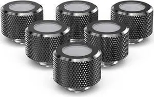 PrimoChill 14mm OD Rigid SX Fitting - 6 Pack - Dark Nickel