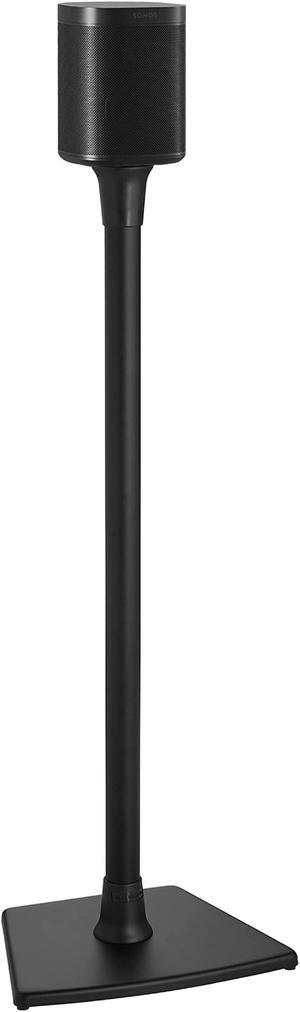 Sanus Speaker Stand for Sonos One, One SL & Play:1 Speakers - Premium Fixed Height Speaker Stands w/Built-in Cable Channels & Easy 3-Step Install - Black Single Stand