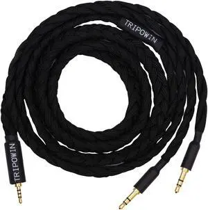 Tripowin GranVia Upgraded OFC Headphone Replacement Cable, Dual 3.5mm Connector to 2.5mm TRRS Stereo Headphone Cable,for HE4XX/HE-400i/HE400se/ HarmonicDyne Zeus/Goldplanar/Focal ELEGIA(6.56ft)