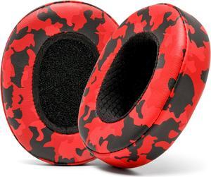 WC Wicked Cushions Extra Thick Earpads for Skullcandy Crusher/Evo/Hesh 3 Headphones & More | Improved Durability & Thickness for Improved Comfort and Noise Isolation | Red Camo