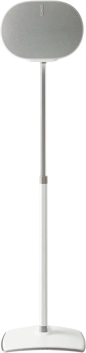 Sanus Height Adjustable Speaker Stand for Sonos Era 300(tm) - 17" Height Adjustment Sonos Stand includes Carpet Spikes & Rubber Pads - Easy DIY Install Comes w/All Hardware - White