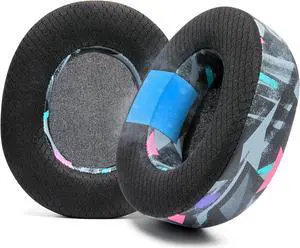 WC Freeze Nova Pro Wireless - Hybrid Fabric Cooling Gel Replacement Earpads for Steelseries Arctis Nova Pro Wireless by Wicked Cushions, Improved Durability, Thickness & Sound Isolation | 90's Black