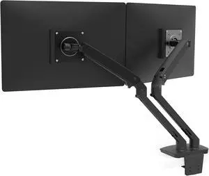 Ergotron - MXV Dual Monitor Arm, VESA Desk Mount - for 2 Monitors Up to 24 Inches, 7 to 20 lbs Each - Matte Black