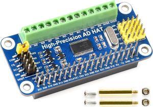High-Precision AD HAT ADS1263 10-Channel 32-Bit ADC SPI Bus Low Noise Low Temperature Drift,for Raspberry Pi 4B/3B+/3B/2B/Zero/Zero W/Zero WH/2W and Jetson Nano