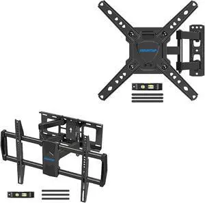 MOUNTUP MU0028 Full Motion TV Wall Mount for 42-82 Inches TVs & MU0018 Full Motion TV Wall Mount for 26-50 Inches TVs Bundle
