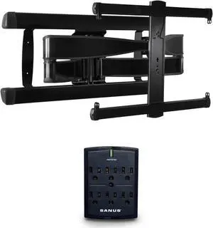 SANUS Premium Full Motion TV Wall Mount for TVs Up to 90" with 1080 J Fireproof Surge Protectot