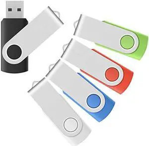 Enfain USB 3.0 64 GB Flash Drives, Write 25MB/s Read Speed up to 90MB/s Thumb Drive Shareable Multi Color 5 Pack