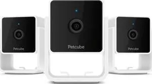 Petcube Cam Pack of 3 Indoor Home Security Cameras with 1080p HD Video, 2-Way Audio, Motion Detection, and Phone App, Night Vision Wi-Fi Camera for Apartment Security, Video Baby Monitor, Pet Camera