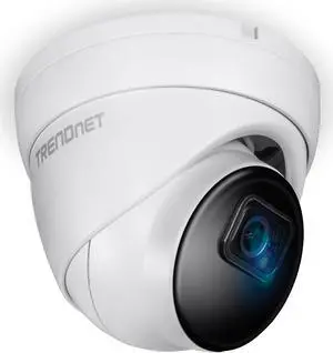 TRENDnet Indoor Outdoor 5MP H.265 PoE IR Fixed Turret Network Camera, IP66 Rated Housing, IR Night Vision up to 30m (98 ft.), Security Surveillance Camera, microSD Card Slot, White, TV-IP1515PI