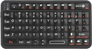 Rii Mini Bluetooth Keyboard,Portable Wireless Rechargeable Keyboard with Backlit,for Smart TV/Android TV Box/Smartphone/HTPC/IPTV/VR Glasses Black(Upgrade-TypeC)