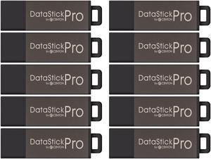 Centon Electronics DataStick Pro USB 2.0 Flash Drive, 4 GB, 10 USB Flash Drives, 10 Bulk Pack, Grey