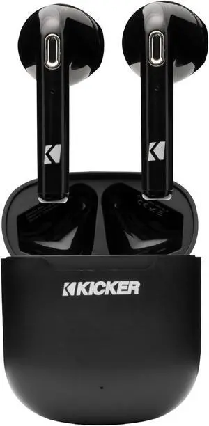 KICKER TWS1 True Wireless Earbuds, Bluetooth Earbuds with Microphone, Wireless Earphones for Android and iOS, Fast-Charging Case for USB-C Earbuds with 20 Hours of Playtime