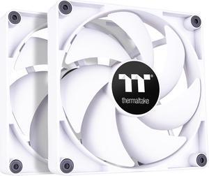 Thermaltake CT120 PC Cooling Fan White (2-Fan Pack), Daisy-Chain Design, Fan speeds up to 2000 RPM, 120 mm Hydraulic Bearing Fan, Anti-Vibration mounting, CL-F151-PL12WT-A