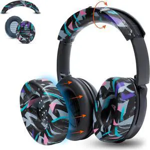 WC SweatZ and BandZ Protective Sweat Cover & Headband Cover Bundle for Bose QuietComfort 35 Headphones by Wicked Cushions | 90's Black