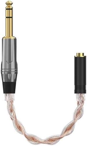 Geekria 6.35mm Stereo Male to 4.4mm Balanced Female Headphones Plug Adapter, 6N OCC Copper and Silverplated Upgrade Conversion Audio Dongle Plug Cord for Hi-Resolution, HiFi Headset (0.7ft)
