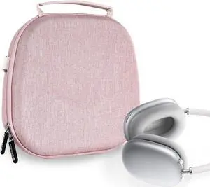 Geekria NOVA Shield Headphones Case, Compatible with AirPods Max Headphones Case, Replacement Hard Shell Travel Carrying Bag with Room for Smart Case and Accessories Storage (Pink)