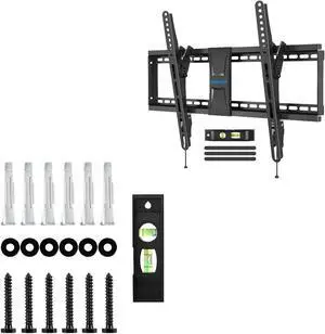 MOUNTUP Tilting TV Wall Mount for 37-75 Inch TVs & Lag Bolt Kit Bundle