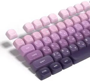Womier Japanese Keycaps - MOA Keycaps, PBT Keycaps 75 Percent, Gradient Purple Keycaps Dye-Sublimation, 134 Keys Custom Keyboard Keycaps Set for Cherry Gateron MX Switches Mechanical Keyboards