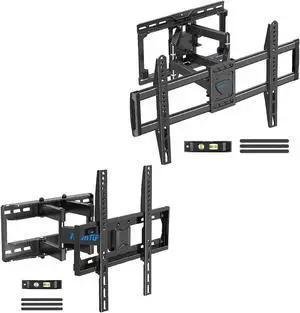 MOUNTUP Full Motion TV Wall Mount for 26-65 Inch TVs & Smooth Swivel Tilt TV Mount for 37-82 Inch TVs Bundle