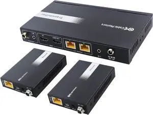 Cable Matters 4K@60Hz 4K HDMI Extender Splitter 1x2 with Local Loopout, IR Extension, and Dual Remote Display Support - Extends 4K@60Hz Video up to 115ft, 1080P@60Hz Video to 197ft