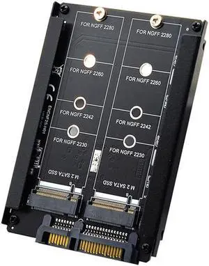 Xiwai Dual NGFF B+M Key M.2 SSD Card JBOD Raid0 Span Bridge to 2.5inch SATA Combo HDD Disk Drive Enclosure