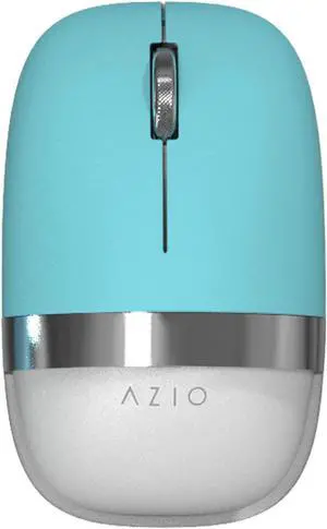 Azio IZO Wireless Optical Mouse - Bluetooth 3.0 & 5.0/2.4G RF-USB, Ambidextrous Design, PixArt PAW3212 Sensor, 1000/1600/2400 DPI, Rechargeable, Mint & Silver - PC & Mac, Mint Daisy (IM409)