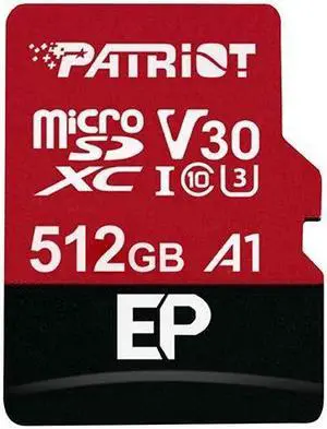 Patriot 512GB EP Series A1 / V30 Support microSD Card SDXC Android Smartphone and Tablet with 4K App Optimized, PEF512GEP31MCX