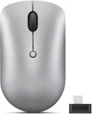 Lenovo 540 Wireless Computer Mouse for PC, Laptop, Computer with Windows or Chrome OS - 2.4 GHz USB-C Wireless Pairing Receiver - Compact Size - 18-Months Battery Life - Ambidextrous - Cloud Grey