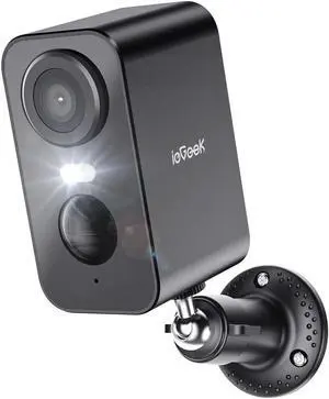 ieGeek Security Cameras Wireless Outdoor, 2K 3MP Battery Powered WiFi Security Camera with Spotlight & Siren Alarm, 2-Way Audio, Color Night Vision, AI Detection for Home Security, Works with Alexa