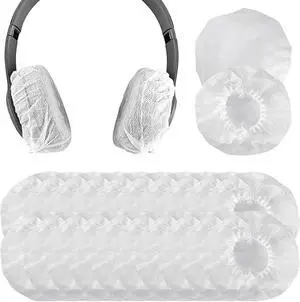 Geekria 100 Pairs Disposable Headphone Ear Covers for On-Ear Headset Earcup, Stretchable Sanitary Ear Pads Cover, Hygienic Ear Cushion Protector (S/White)